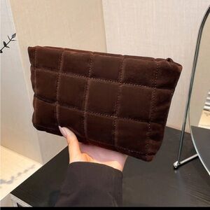 New Vintage Coffee Brown Suede Clutch‎ Bag